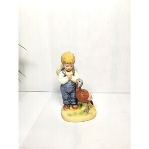 Vintage Denim Days, Homco Figurine 1506 Danny, A Time For Thanks